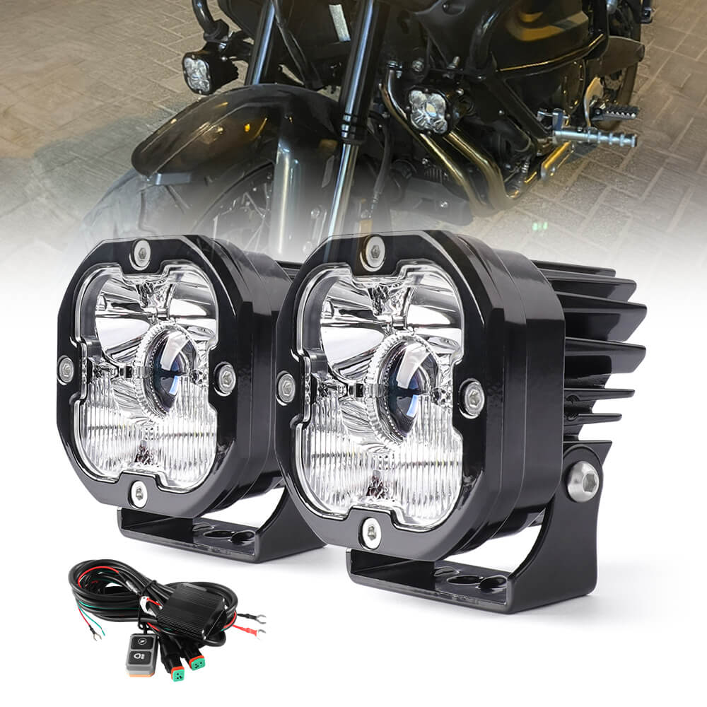 3-Zoll LA5 Serie Motorrad Zusatz Nebelscheinwerfer - Weißer Strahl (Set/2 Stück)
