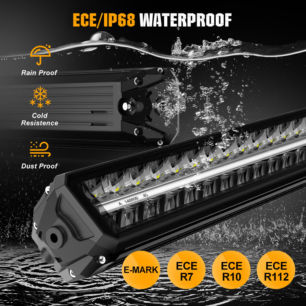 12Inch Polar Bear Series Dual Row LED Light Bar With White&Amber DRL