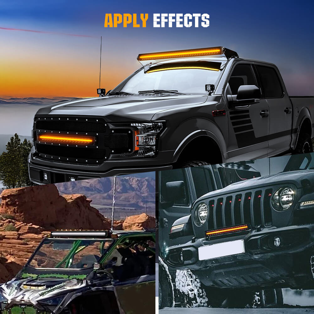 12Inch Polar Bear Series Dual Row LED Light Bar With White&Amber DRL