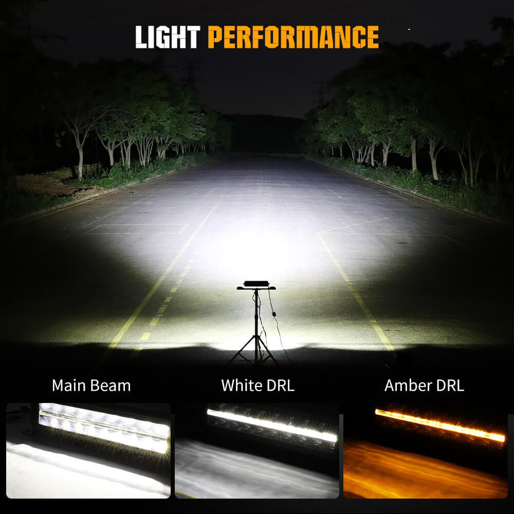 32-Zoll Polar Bear Serie Doppelreihige LED-Lichtleiste mit Weißem & Bernsteinfarbenem Tagfahrlicht (DRL)