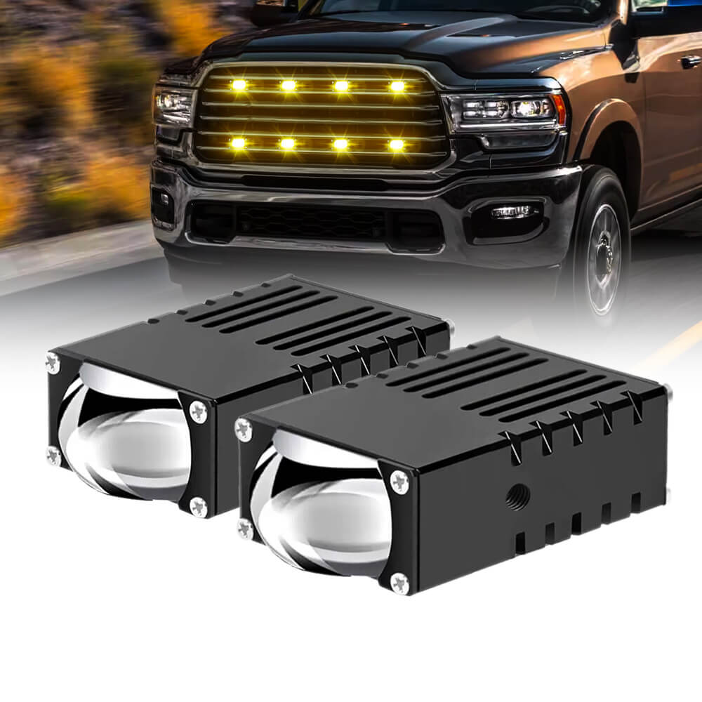 2,5 Zoll Super Slim Gelb&Weiß Dualstrahl Bi-Led Projektor Kühlergrillleuchten