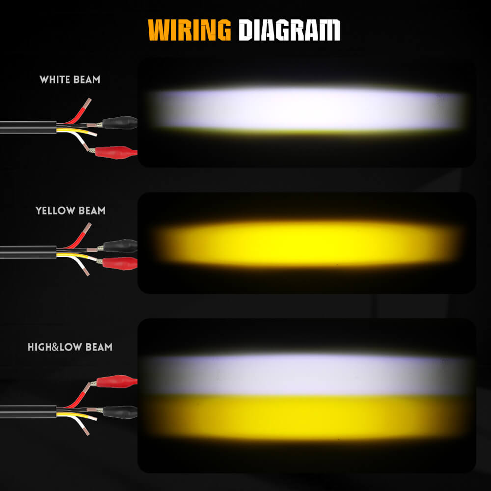 Luces de rejilla de proyector Bi-Led de doble haz amarillo y blanco súper delgadas de 2.5 pulgadas