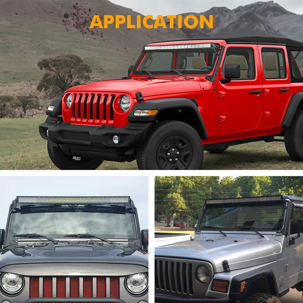 2007-2017 Jeep Wrangler JK 50inch Light Bar Roof Mounting Brackets