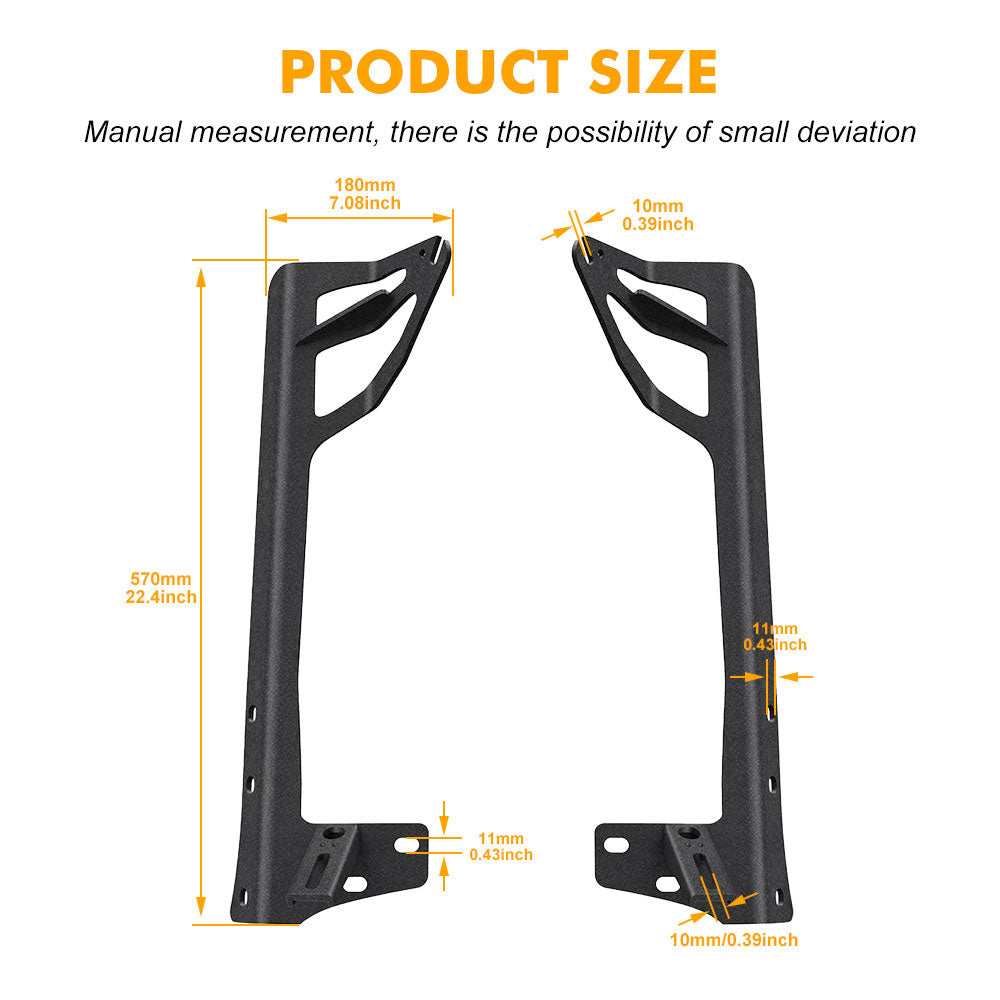 2007-2017 Jeep Wrangler JK 50inch Light Bar Roof Mounting Brackets