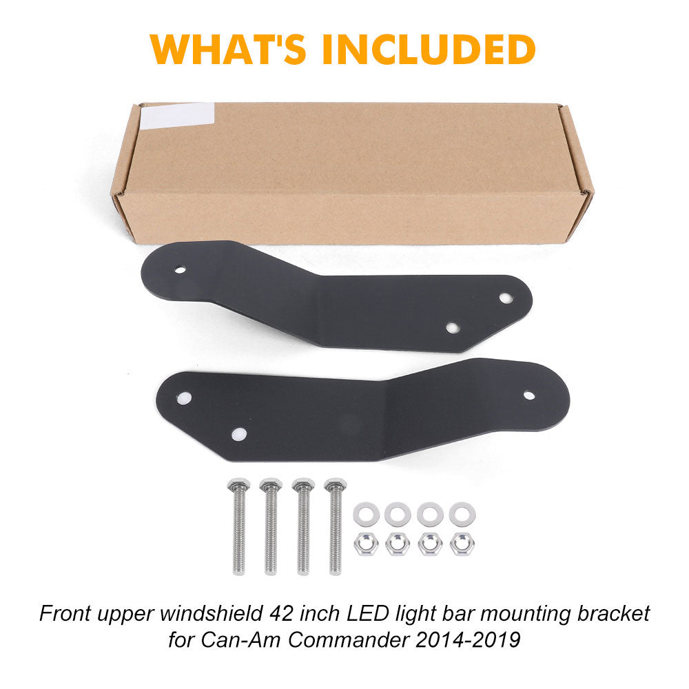 2014-2019 Can-Am Commander 42" LED Light Bar Front Upper Windshield Mounting Bracket