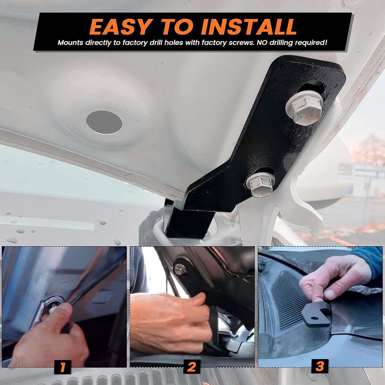 Supports de montage pour feux de gouttière de capot Toyota Tacoma 2016-2020