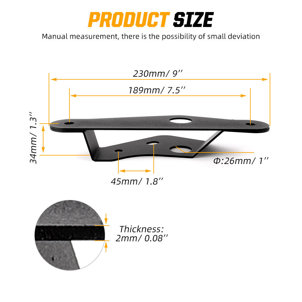حاملات تثبيت مرآة/مصباح الخندق المزدوج لسيارة فورد برونكو 2021-2024 (قطعتان/مجموعة)