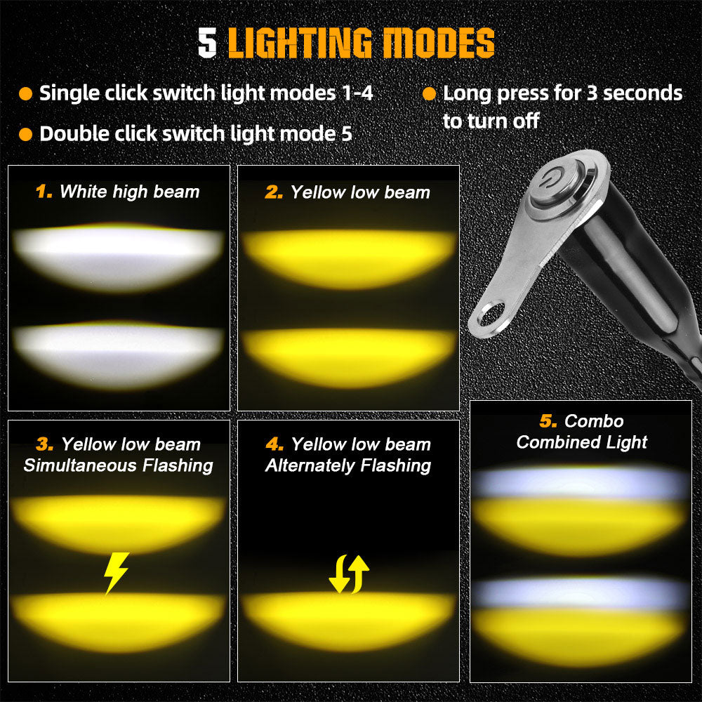 2inch MT Series Mini Motorcycle Lights With Wire Harness For 1inch Tube