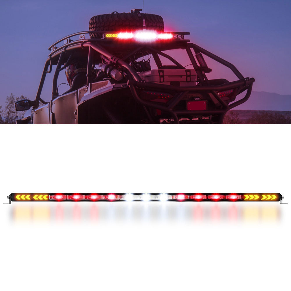 32 Inch UTV Rear Chase Light Bar With Turn Signal-White Reverse Light, Red Brake Light