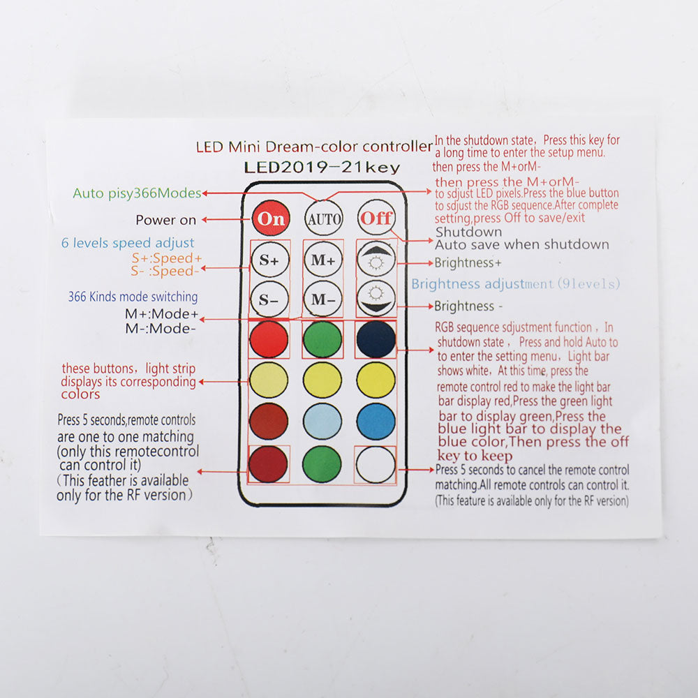 3FT RGB Led Flag Whip Light Chasing Light With RF Wireless Controllor