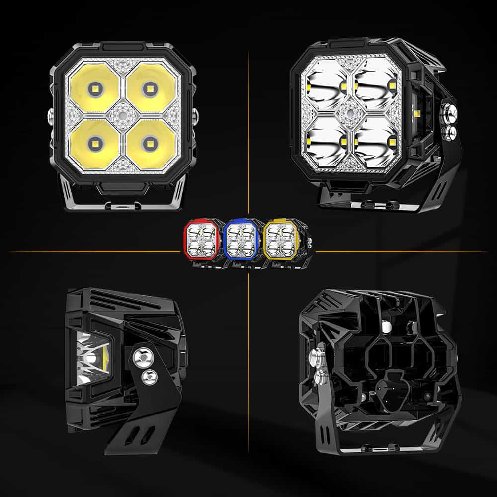 COLIGHT 3inch Diamond Series Side Shooter Ditch Lights With RGB Backlight(Set/2pcs)