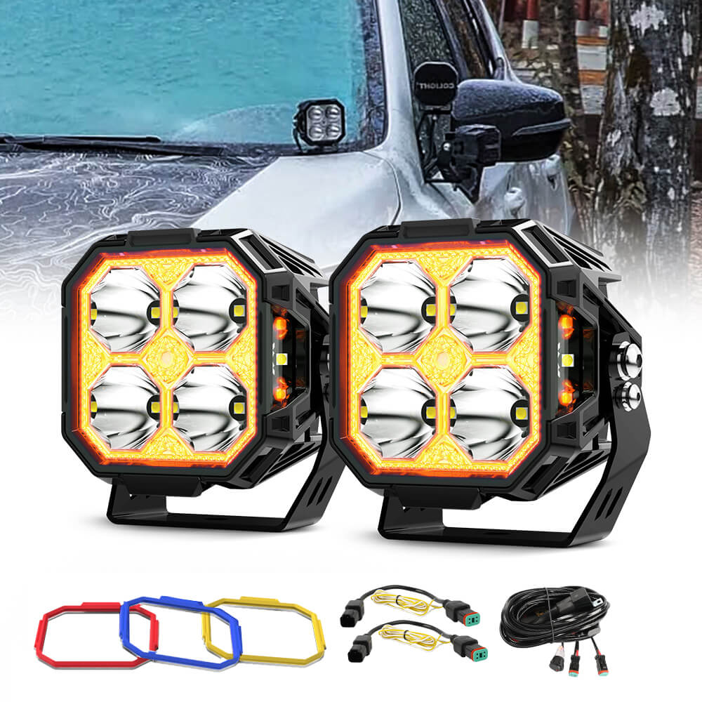 3-Zoll Diamond Series Seitenblinker Grabenlichter mit Weiß & Bernstein DRL