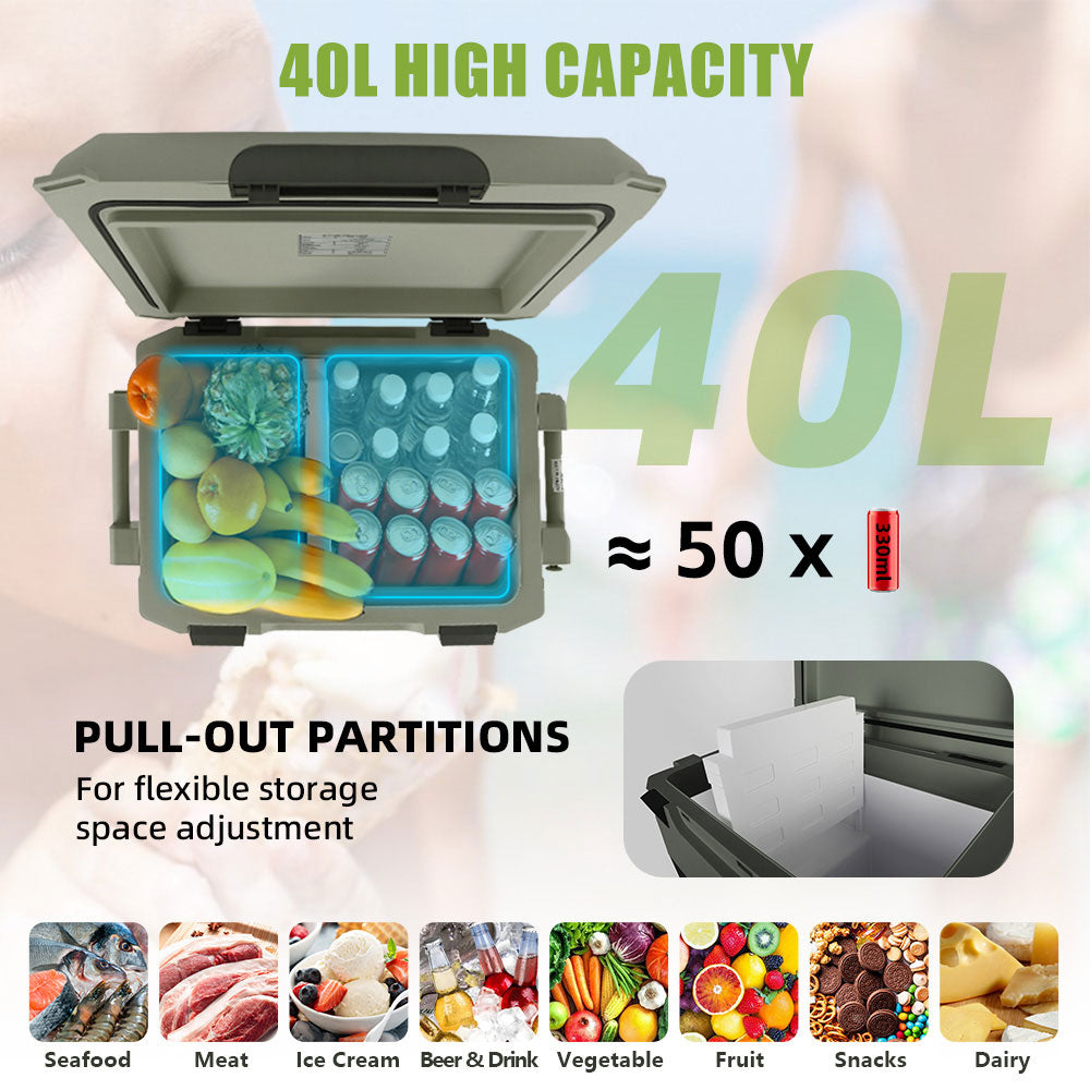 40L Dual-Zonen tragbarer Kühlschrank 12V für Auto