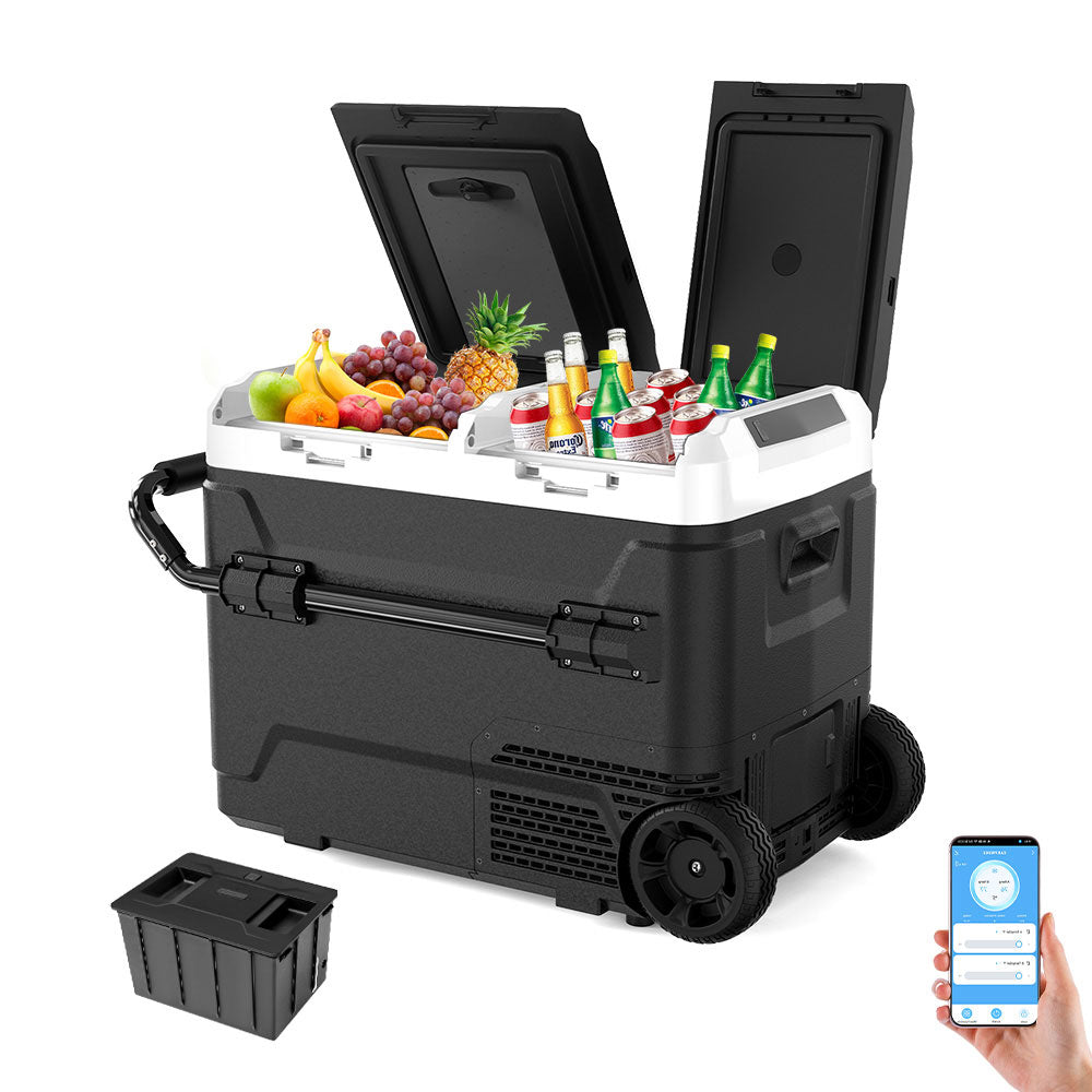 Réfrigérateur portable à double zone 50L avec batterie 12V pour voiture