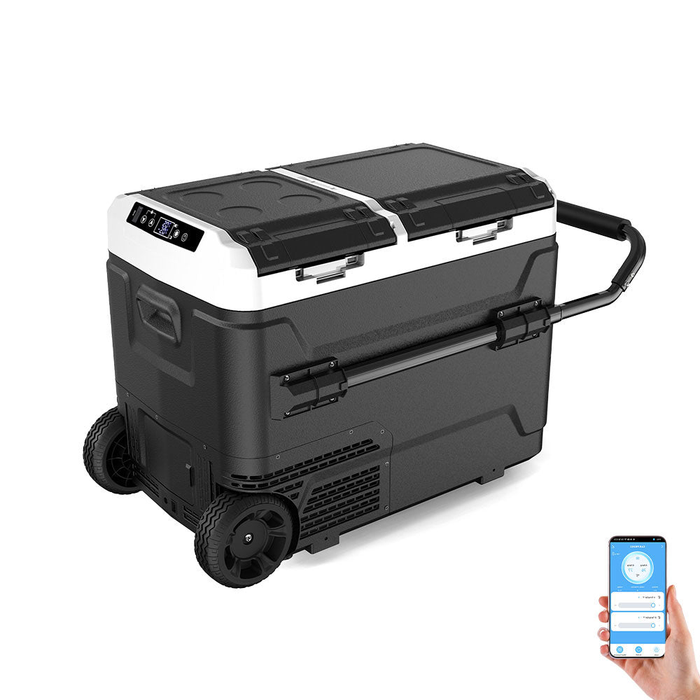 Réfrigérateur portable à double zone 50L avec batterie 12V pour voiture