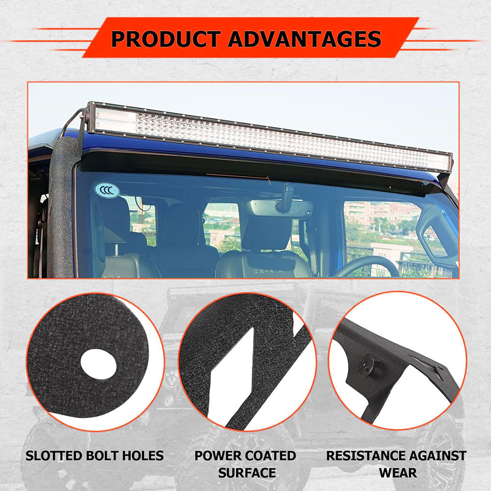 Soportes de montaje para techo de barra de luces de 50 pulgadas para Jeep Wrangler JL 2018-2023