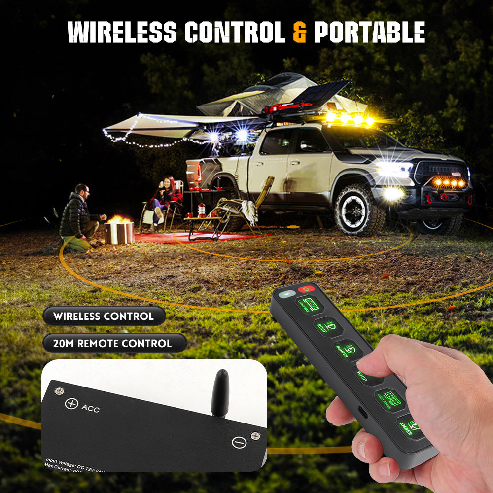 Universal 6 Gang Switch Panel System With Wireless Control