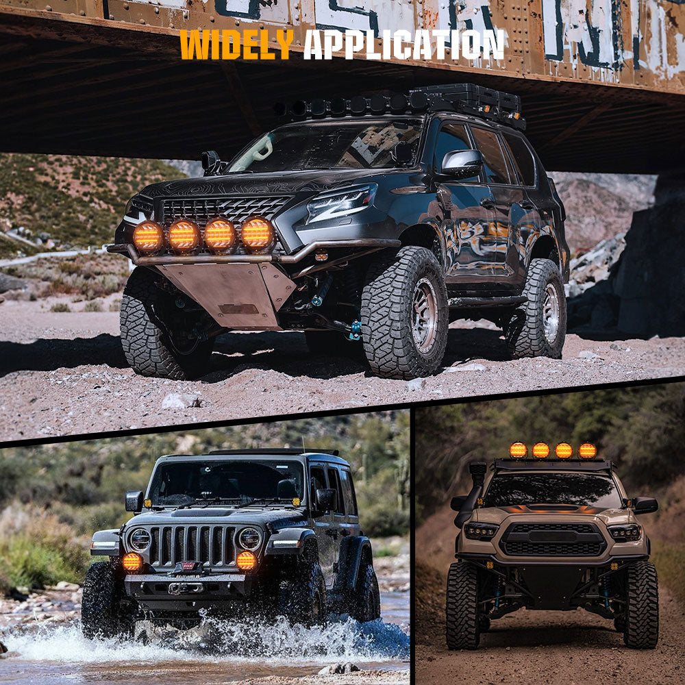 7inch Round L5 Series Offroad LED Driving Light With White&Yellow DRLs