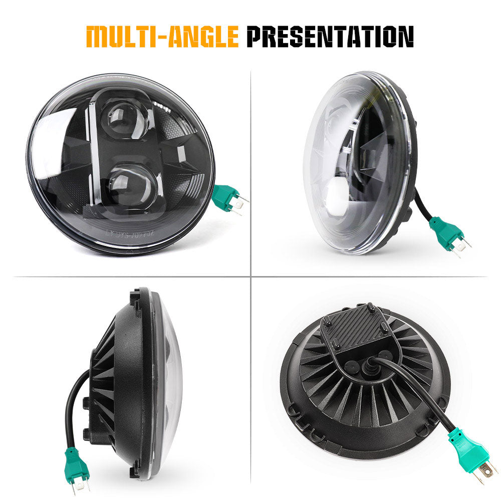 Single 7inch Universial Round Motorcycle Headlight With DOT Marked