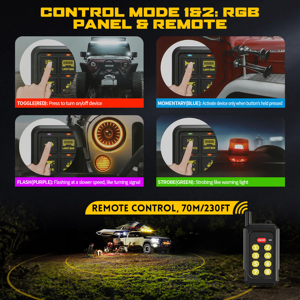 8-Gang RGB Smart Switch Panel With APP & Remote