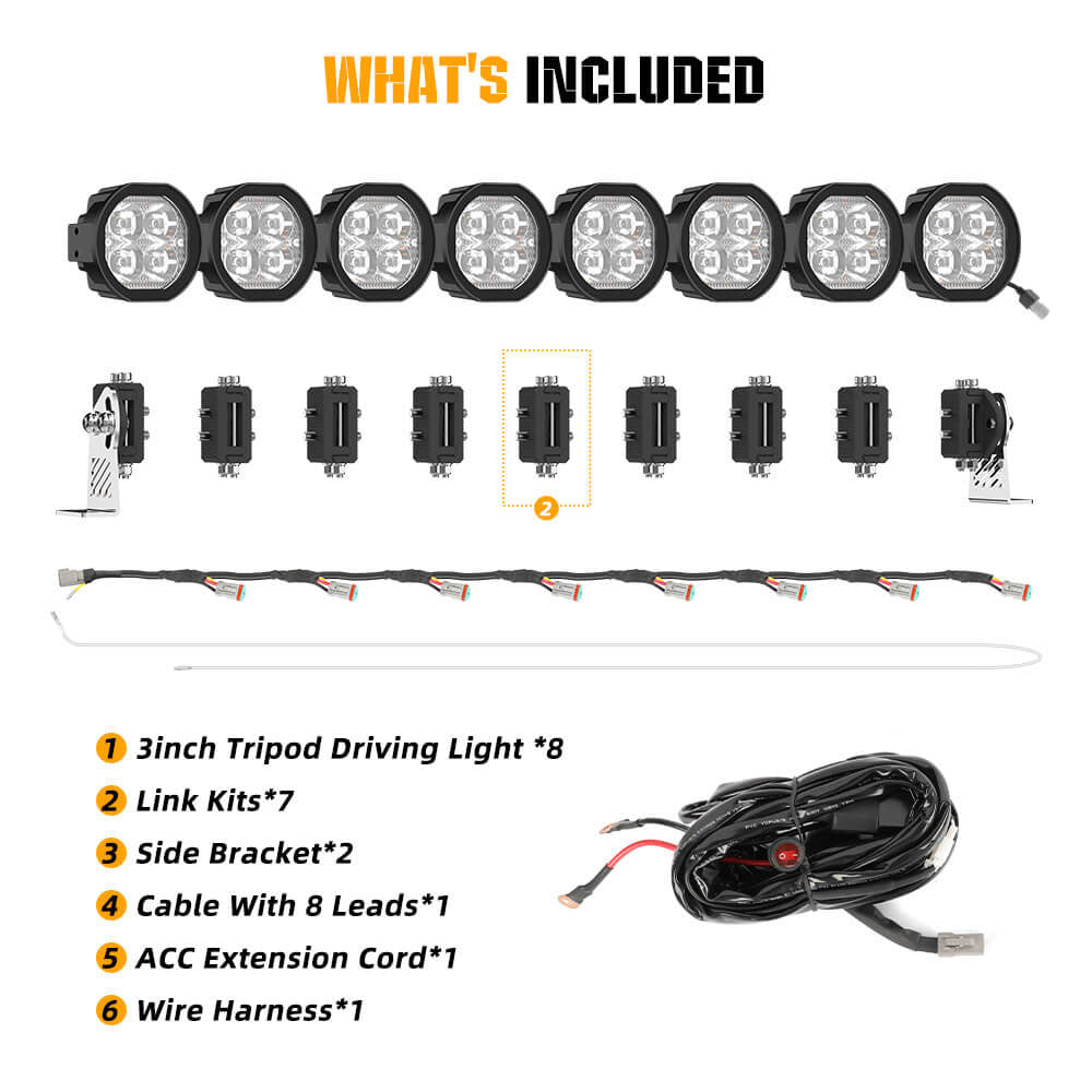 COLIGHT 34 Zoll Mojave Serie Verbindbare Lichtleiste mit gelber Hintergrundbeleuchtung