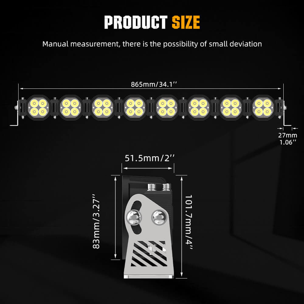 Barre lumineuse COLIGHT Mojave Series 34 pouces avec rétroéclairage jaune