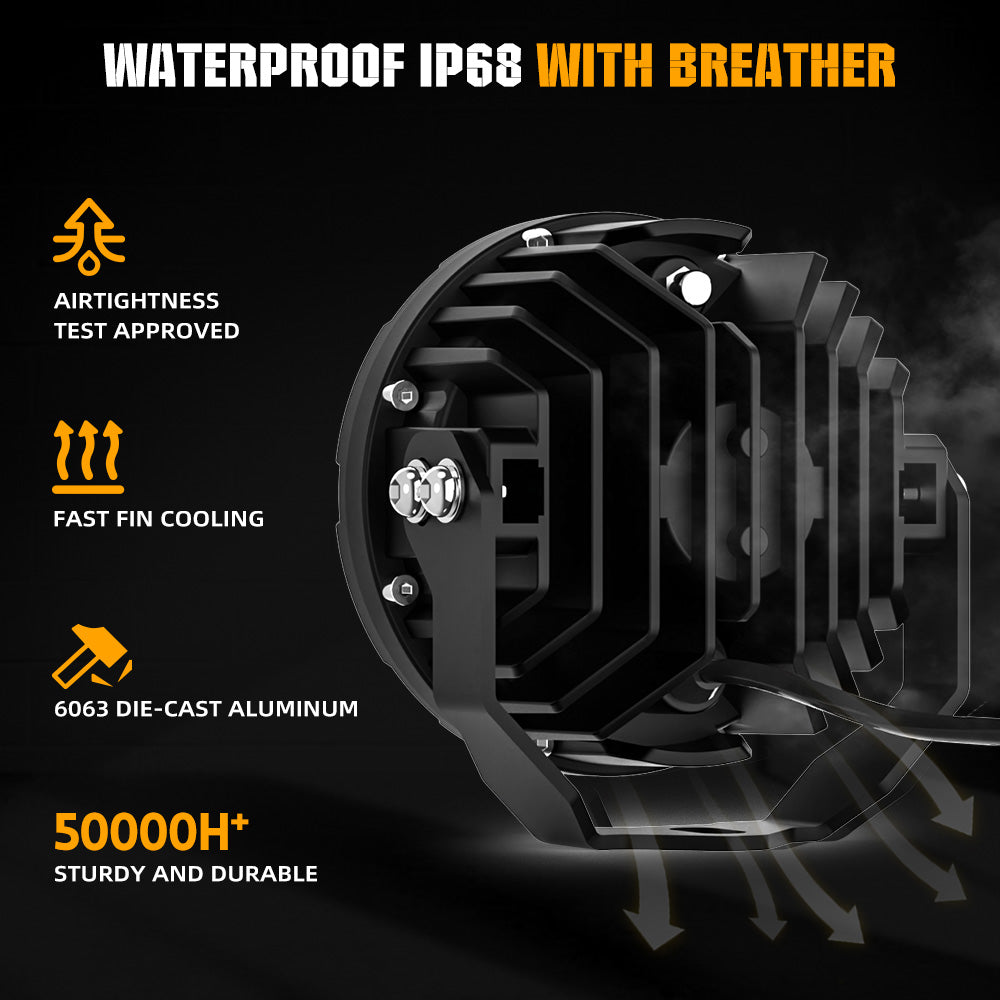 COLIGHT 4.5inch D09 Series Motorcycle Lights With White DRL(Set/2pcs)