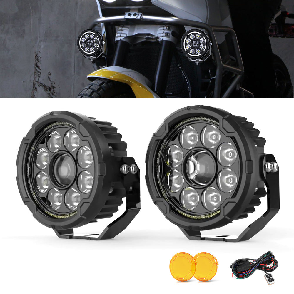 COLIGHT 4,5 Zoll D09 Serie Motorradlichter mit weißem DRL (Set/2 Stück)