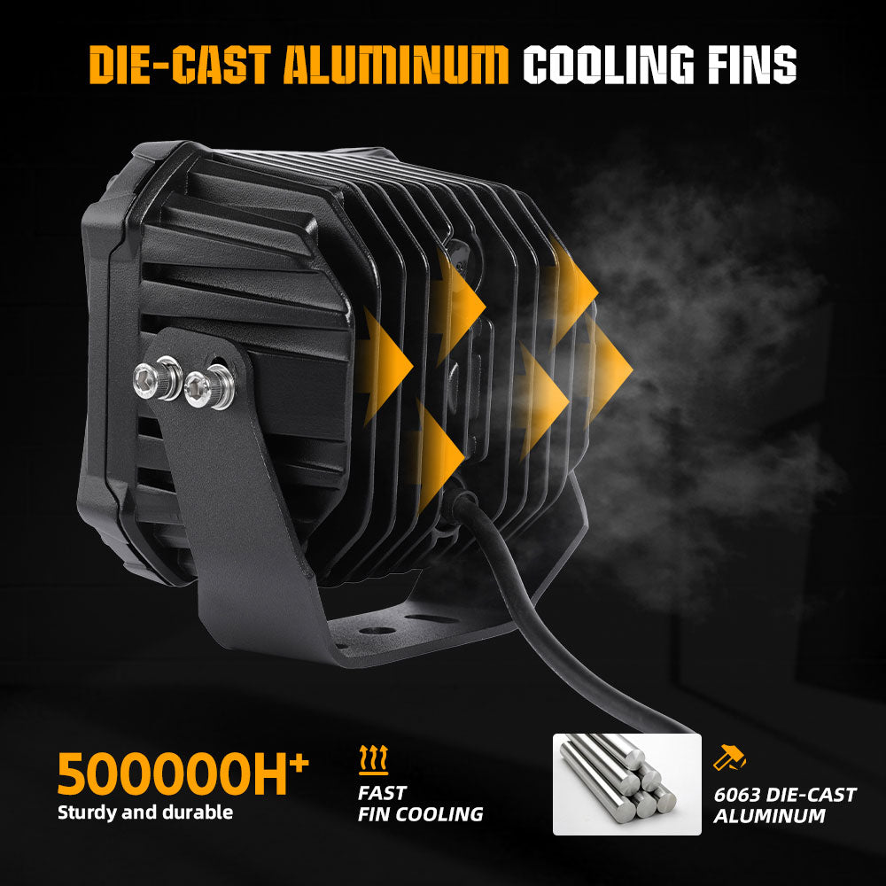 Luces de conducción LED COLIGHT serie X5 de 5 pulgadas con luz de fondo ámbar