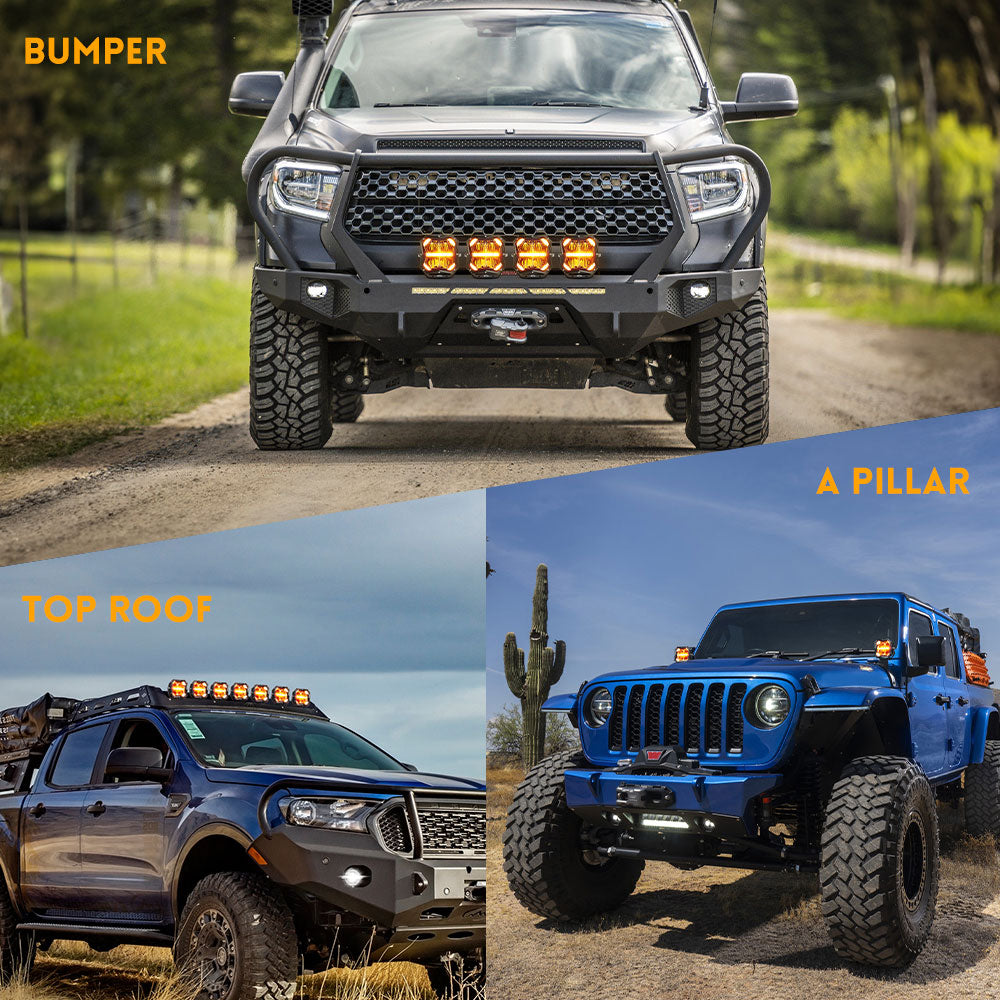 Luces de conducción LED COLIGHT serie X5 de 5 pulgadas con luz de fondo ámbar