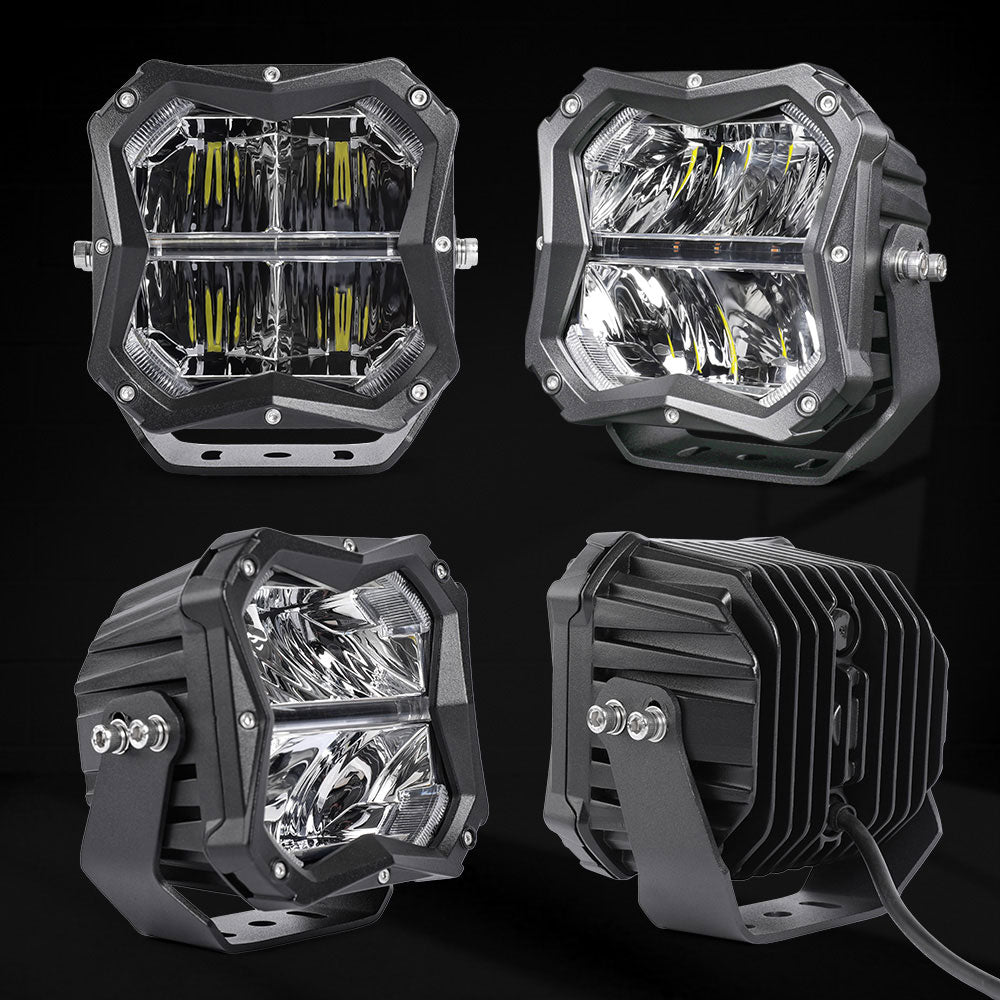 Luces de conducción LED COLIGHT serie X5 de 5 pulgadas con luz de fondo ámbar