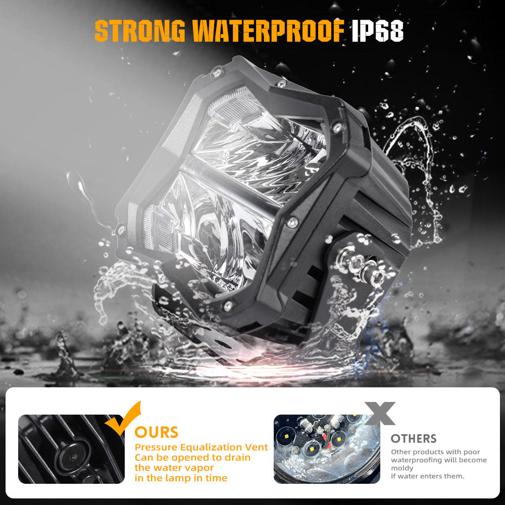 Luces de conducción LED COLIGHT serie X5 de 5 pulgadas con luz de fondo ámbar