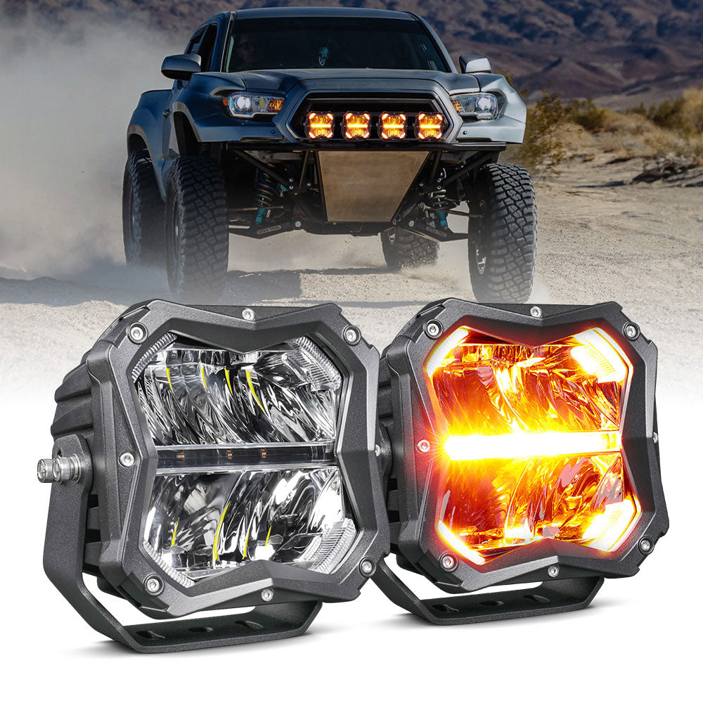COLIGHT 5 Zoll X5 Serie Flutlicht LED Fahrlicht mit bernsteinfarbenem Hintergrundlicht