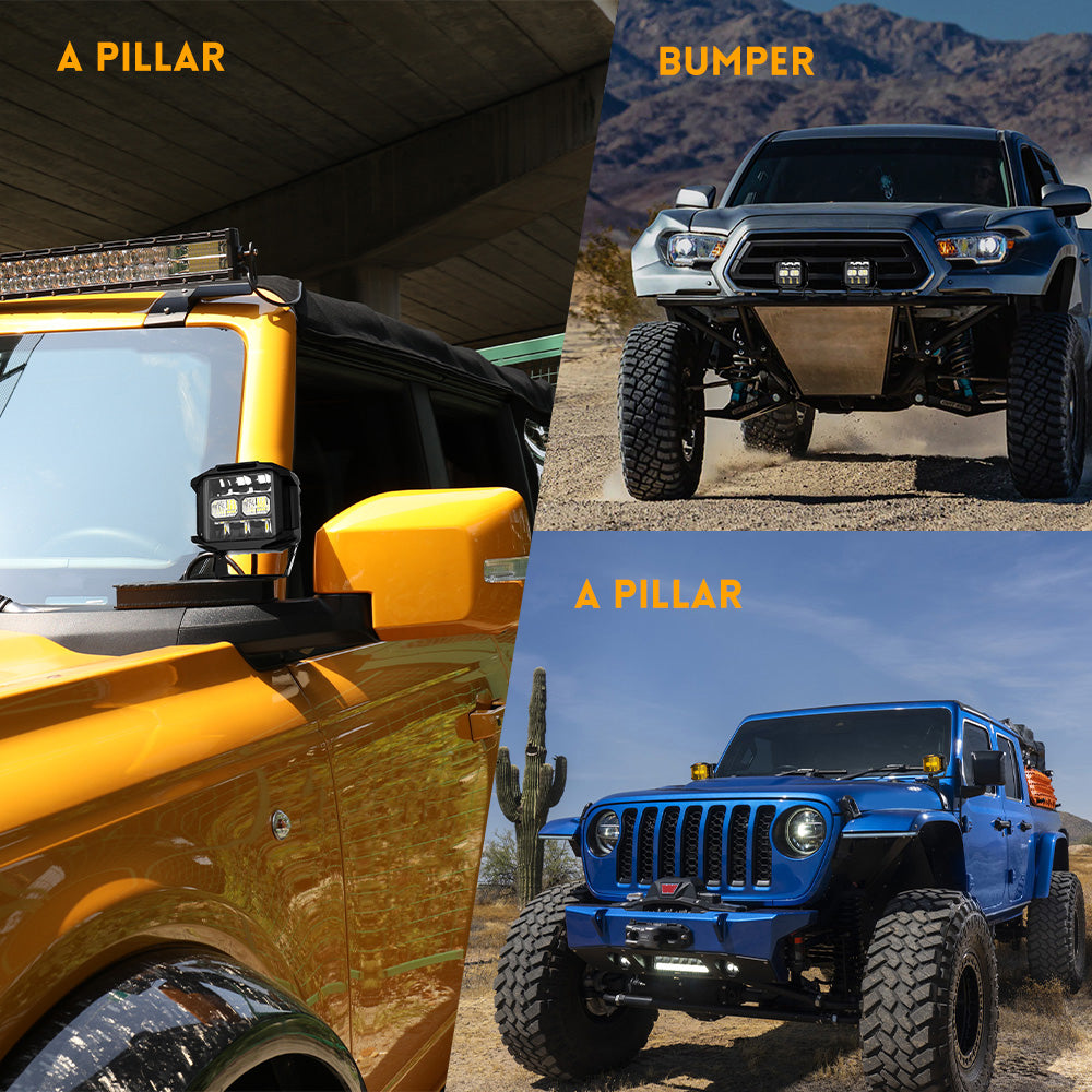 Luces LED laterales con haz blanco de 5 pulgadas, serie V5, con DRL blanco (juego de 2 piezas)