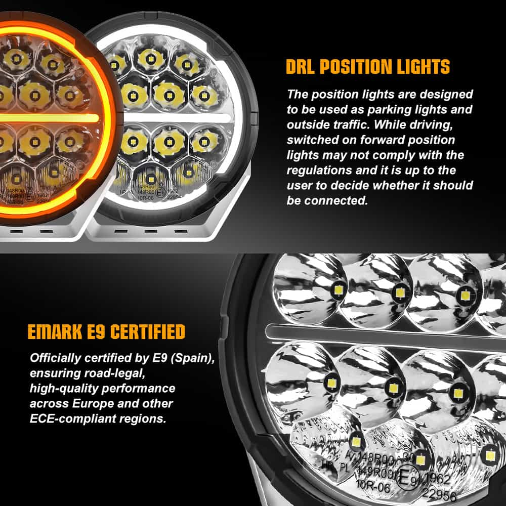 COLIGHT 6.5inch TrailBlazer Series E9 Marked LED Driving Lights With Yellow&White DRL