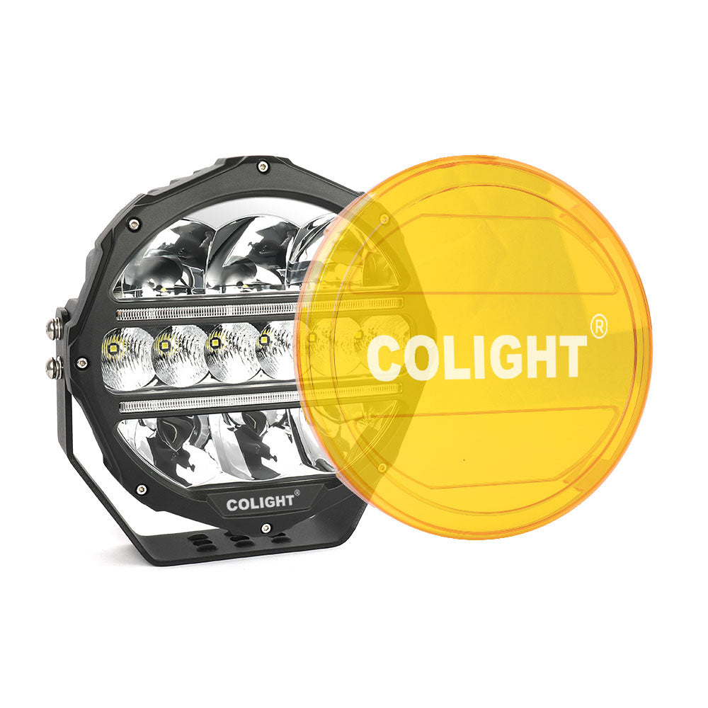 Cubierta Protectora Para Luz de Conducción LED de 9 pulgadas Serie L5 - Amarillo/Negro (Juego/2 piezas)