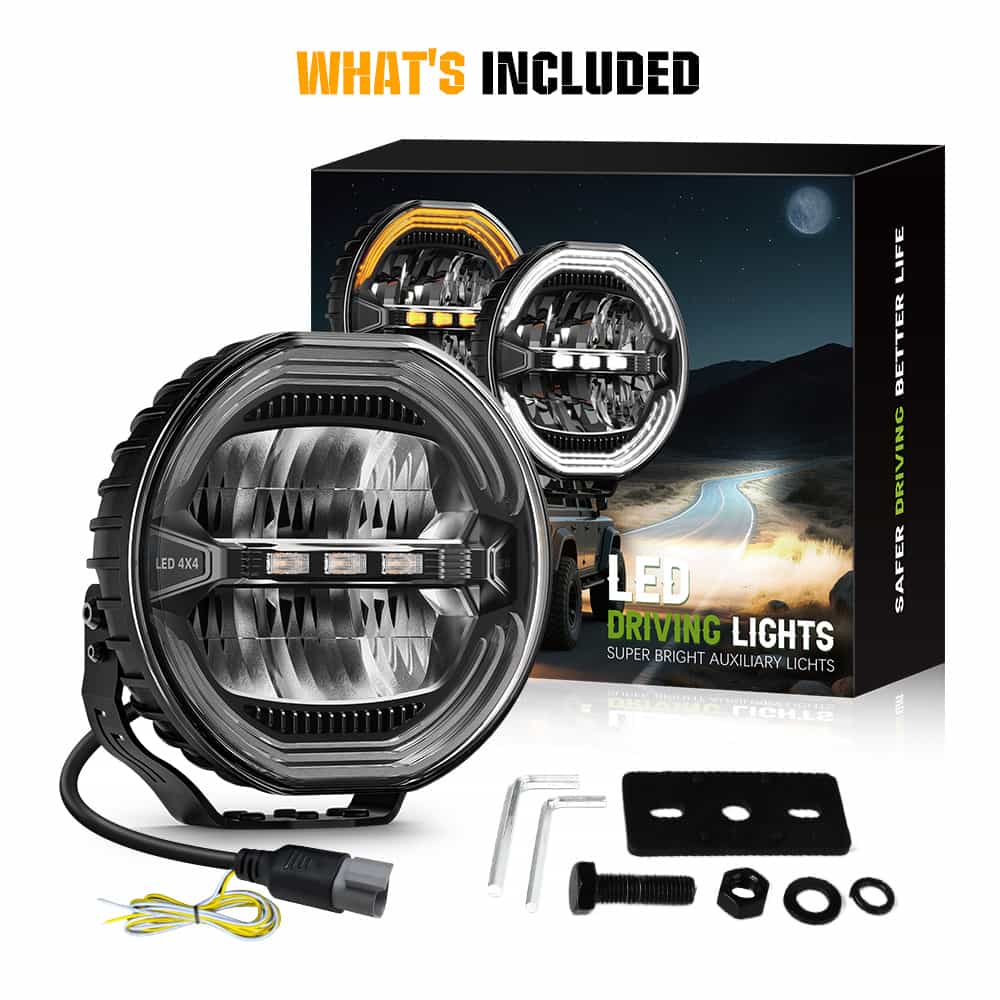 COLIGHT 9inch SharkX Series Offroad Driving Light-Hi Low Beam& Dual Color DRL