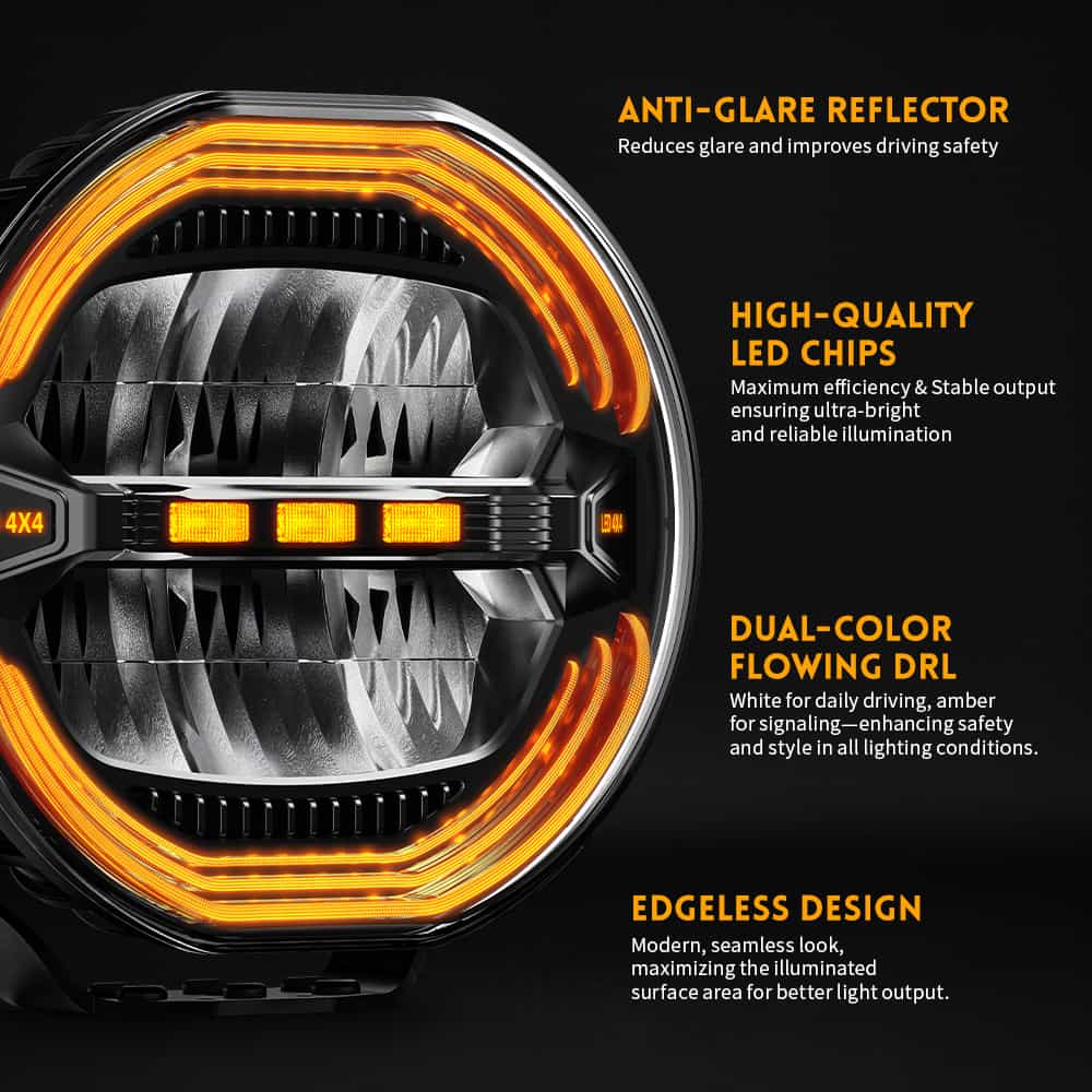 COLIGHT 9inch SharkX Series Offroad Driving Light-Hi Low Beam& Dual Color DRL