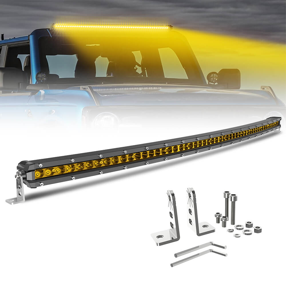 38 Zoll gebogener gelber Strahl G10 Serie 108W schlanke einreihige Lichtleiste