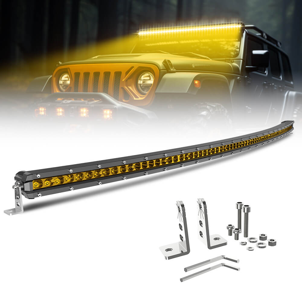 50 Zoll Gebogener Gelber Strahl G10 Serie 144W Schlanke Einreihige Lichtleiste