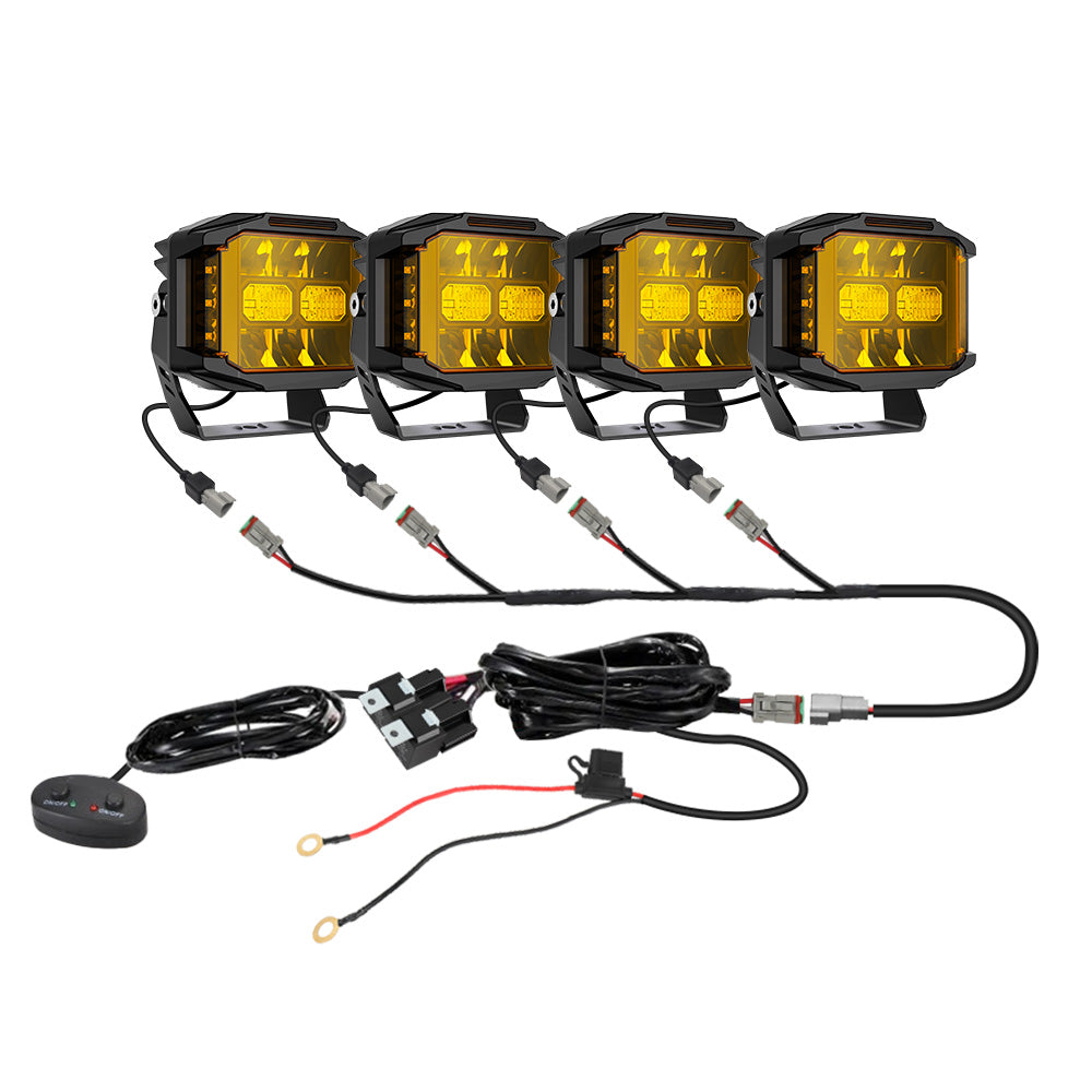 Kit de faisceau de câbles répartiteur DT 3 broches pour 3/4/6/8 pcs de pods lumineux latéraux V5 Series