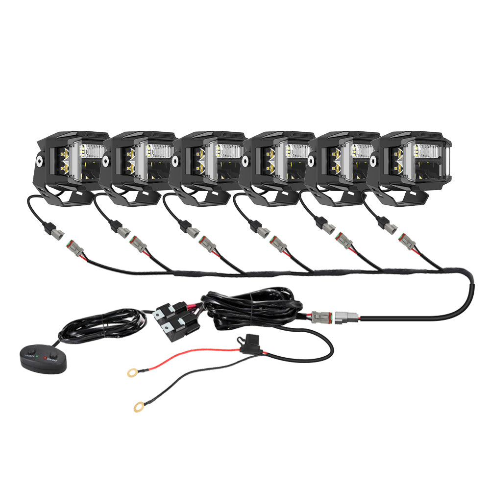 Kit de faisceau de câbles répartiteur DT 3 broches pour 3/4/6/8 pcs de pods lumineux latéraux V5 Series