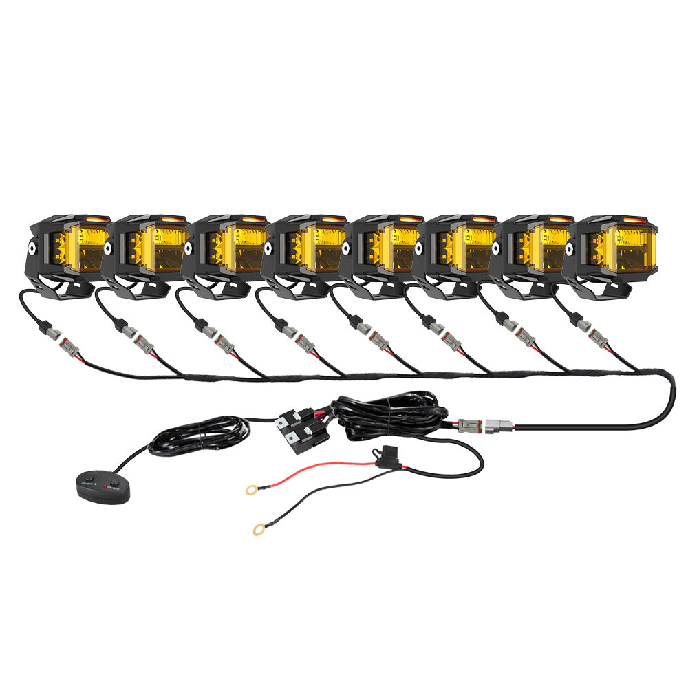 DT 3-Pin Splitter-Kabelbaum-Kit für 3/4/6/8 Stück V5 Serie Side Shooter Licht-Pods