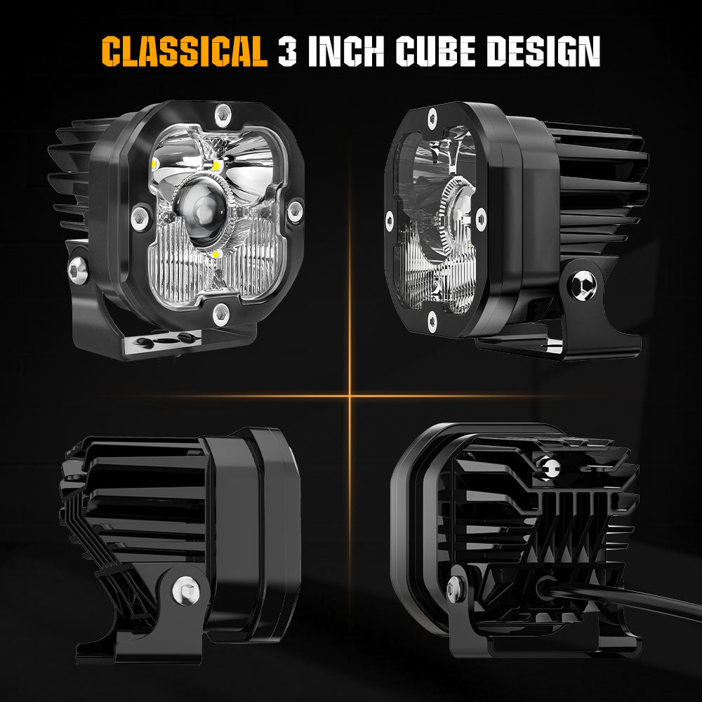 3inch LA5 Series White Combo Beam Led Light Pods (Set/2pcs)