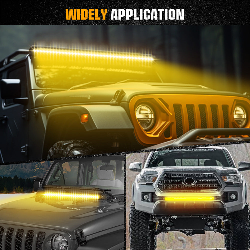 50inch Curved Yellow Beam G10 Series 144W Slim Single Row Light Bar