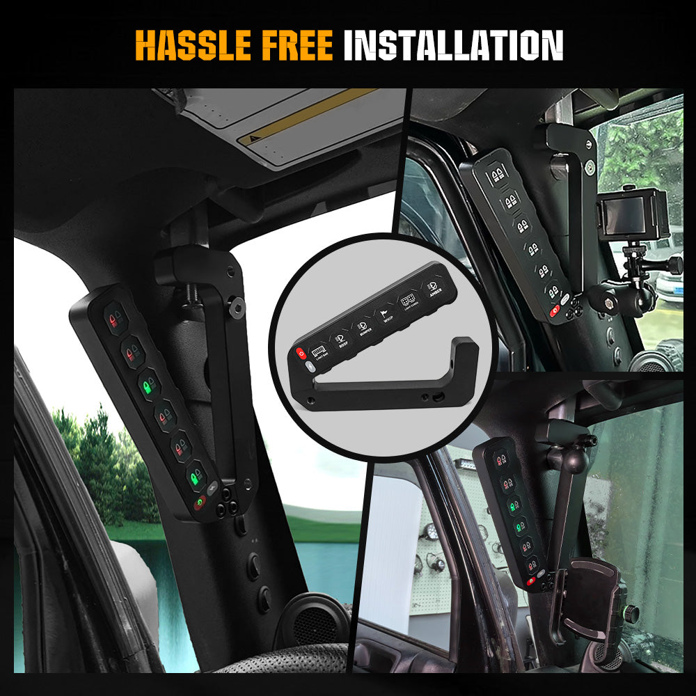 Jeep Wrangler JK Grab Handle 6 Gang Switch Panel