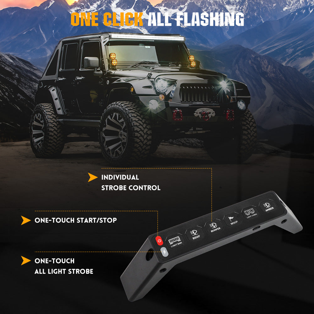 Poignée de prise Jeep Wrangler JL Panneau de commutateurs 6 gang