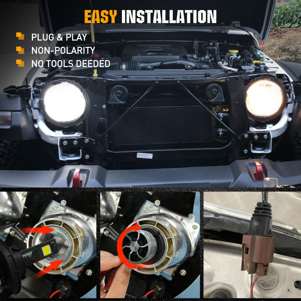 Bombillas para faros delanteros de haz blanco de alta potencia HB4 de la serie K18 9006 (juego de 2 unidades)