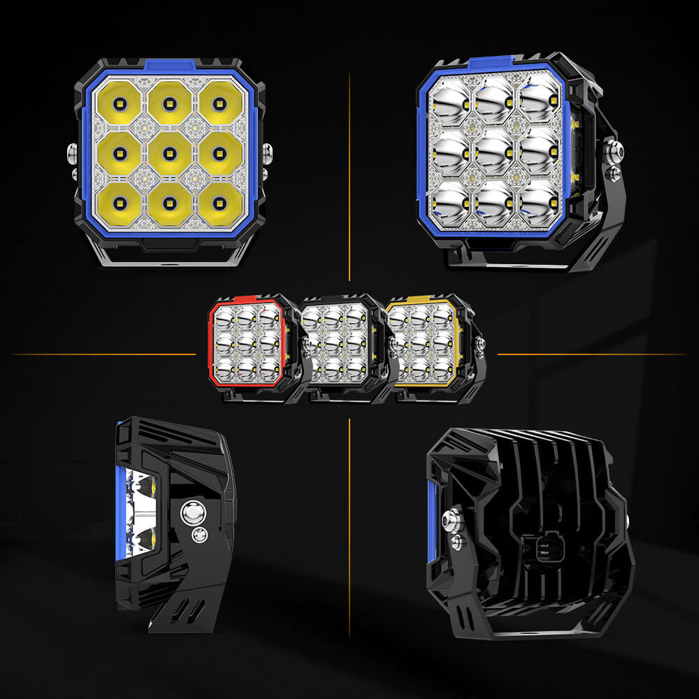 مصابيح جانبية جديدة مقاس 5 بوصات من سلسلة Diamond مع مصابيح DRL باللون الأبيض العنبر