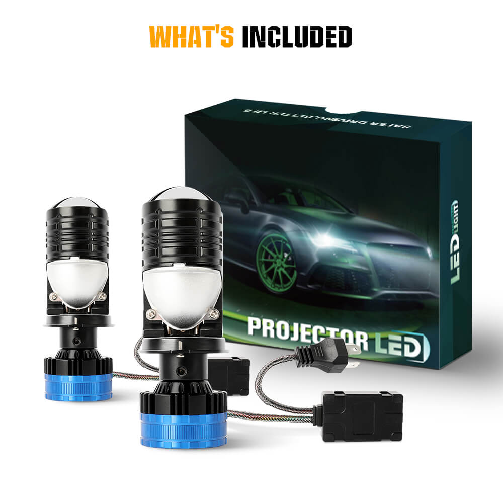NEW Y16 Series Mini Projector H4 Headlight Bulbs Package list